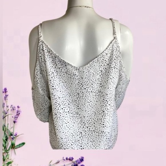 Dalmatian Print Cold Shoulder Blouse NEW - Picture 7 of 16